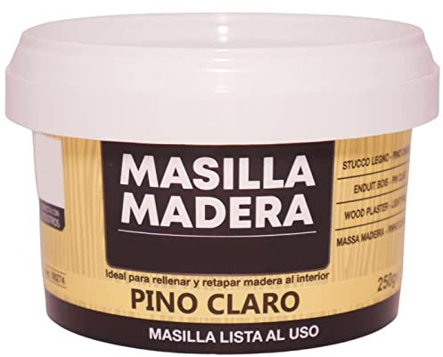 Tradineur - Masilla de relleno para madera, pasta para tapar grietas, lista para usar, reparación de fisuras, agujeros en muebles, uso interior, calidad profesional (Pino claro, 250 g)