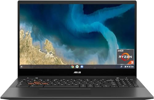 ASUS Chromebook CM5500FDA-E60241 Ordinateur Portable Tactile et Convertible 15 FHD (Ryzen 3 3250C, RAM 8 Go DDR4, SSD PCIE 128 Go, ChromeOS) Clavier AZERTY Français + Stylet fourni