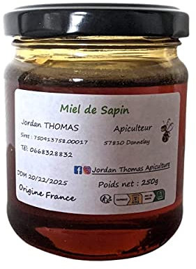 MAYAUBS Miel Pur Produit en France 100% Naturel | Pots de 250 et 500g | Issue d'un Savoir-faire Artisanal | Français Manuka Thym Aphrodisiaque Cru Coffret Idée Cadeau (250, Sapin)
