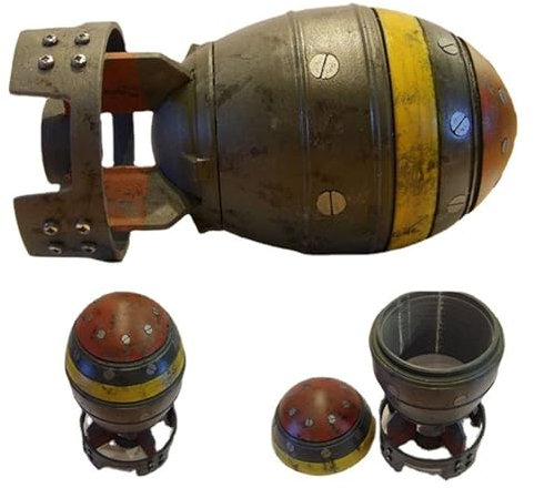 HOUSN Mini Nuke Bomb Storage Box, Fallout -inspirierte, kreatives Harz handgefertigt,Braun