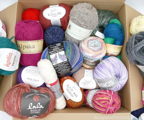 theofeel Wolle Paket | 1 kg Wollpaket zum Stricken oder Häkeln | Häkelwolle, Strickgarn
