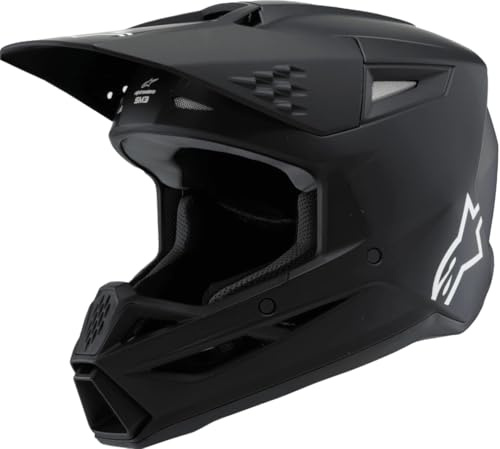 Alpinestars SM3 Solid Casque de Motocross pour Jeunes, Schwarz Matt, Y/M (50/51)