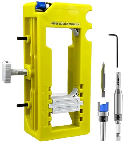 Mortise Jig Kit - Door Hinge Router Template With Silicone Non-Slip Pads - Hinge & Lock Installation Kit - 3 to 5 Length, 1/4 or 5/8 Thickness