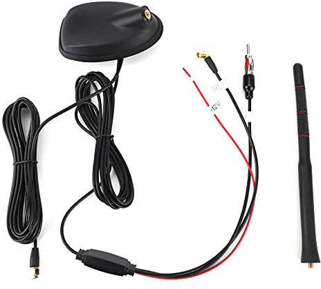 Bilantenn med GPS och FM, Universell Förstärkt DAB+ Antenn för Takmontering på Bil, Active Amplified
