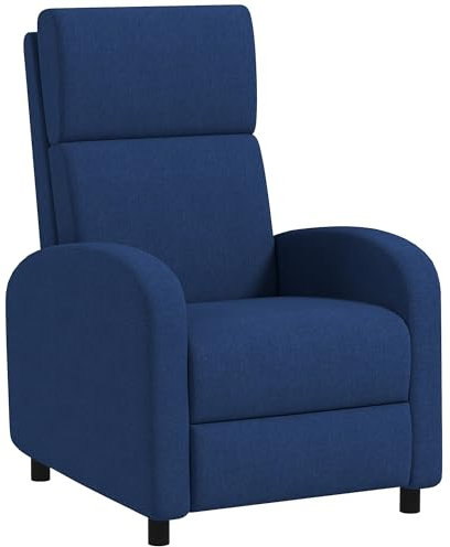 HOMCOM Fauteuil Relax Fauteuil de Relaxation inclinable Salon avec Dossier réglable jusqu'à 160° manuellement, Repose-Pieds intégré pour Salon Chambre Bureau Home cinéma, Charge 120 kg, Bleu