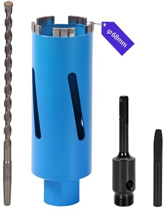 FIFIBANG Corona de perforación de diamante M16, diámetro de 68 mm, avellanador de cajas para taladro de núcleo, 110 mm, corona de perforación húmeda y seca con turbo, avellanador de cajas de diamante