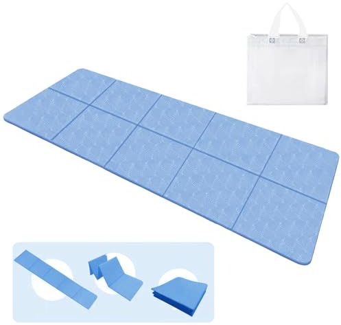 Gykutix Esterilla Yoga Plegable 183 X 61 X 0.4 cm Esterilla de Yoga Antideslizante Esterilla Pilates de Viaje con Bolsa para Esterilla de Gimnasia, Pilates, Deportes