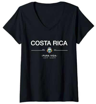 Donna Costa Rica Vacanza in Costa Rica Amico Regalo Costa Rica Maglietta con Collo a V