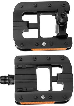 YROHGKPN Pedales plegables para bicicleta de montaña, antideslizantes, planos, con tiras reflectantes, anchos, para ciclismo