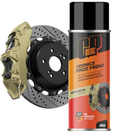 GP KOLORS Vernice Spray per Pinze Freno, Beige, 400ml, Resistente Alte Temperature Fino a 390°C, Smalto Professionale per Tuning Auto e Moto (Green Beige, Finitura Opaca)