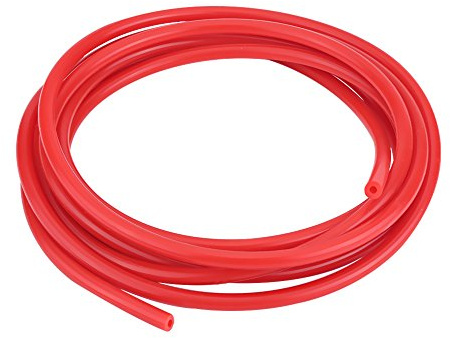 Vakuumschlauch 4mm, Qiilu Unterdruckschlauch, Auto 5 Meter Silikon Vakuumschlauch Schlauch Rohr Silikonschlauch Universal(Rot)