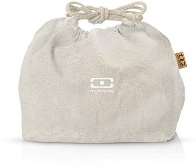 monbento - Lunch Tasche MB Pochette M Natural Cream - Polyester und Baumwolle Bento Tasche - Perfekt für Büro/Meal Prep/Schule - Kann eine MB Original oder MB Tresor Bento Box Enthalten - Beige Creme