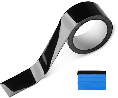 NewL Free Tool Kit High Gloss Vinyl Wrap Kit for Black Out Chrome Delete Window Trim Door Trim Door Sill (5cm x 9meters)