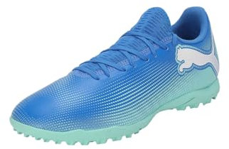 PUMA Unisex Future 7 Play TT Soccer Shoe, Hyperlink Blue-Mint White, 43 EU