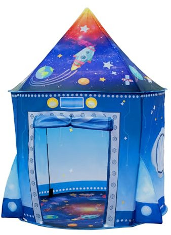 Tienda Infantil Interior al Aire Libre Cohete Tienda de Juegos Infantil Astronauta Espacio para niños niñas Tipi Juego emergente portátil con Bolsa de Transporte para CAS