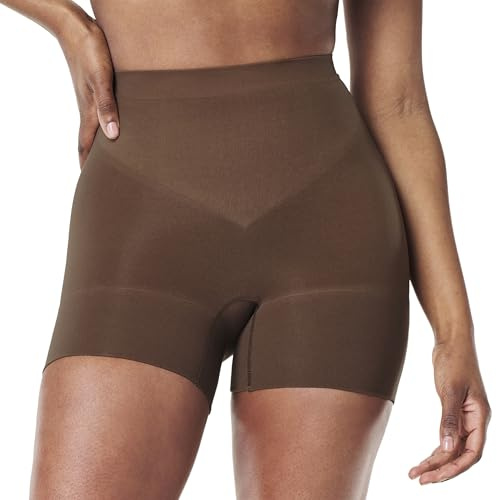 SPANX SPANXsculpt Power Series Boyshort - For All Hemline Lengths - Lightweight Core Control Shapewear - Dig-Free Waistband- Chestnut Brown - Medium