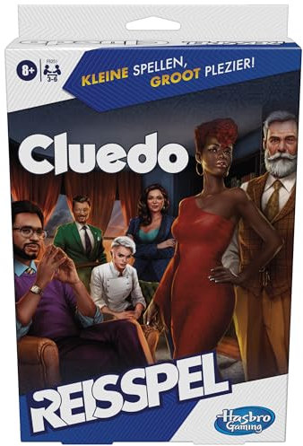 Cluedo Travel Edition, Tragbares Spiel für 3-6 Spieler, Reisespiel, Kinderspiel, ab 8 Jahren (niederländische Version)