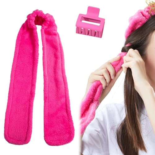 Yoolhamy Bigodino Lungo per Boccoli, Bigodino Fascia Capelli, Morbida Bigodini Per Capelli Medi Lunghi Dormire Grandi Boccoli Capelli Senza Calore Heatless Curler