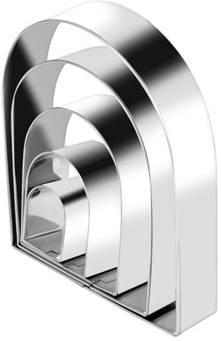 5 Pcs Arch Cookie Cutter Sets, Safe Stainless Steel Rainbow Cookie Cutter from 1 to 5 inches Reusable Door Shape Cookies Cutters for Kitchen Baking Dessert Making