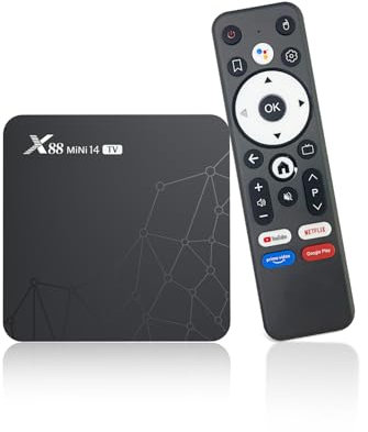 Android TV Box 14.0,Android Box 4K HDR10 2GB RAM 16GB ROM RK3518 Quad Core, 2.4G /5G dual-Band WiFi Bluetooth 5.0, Ethernet 10/100M TV Box Android