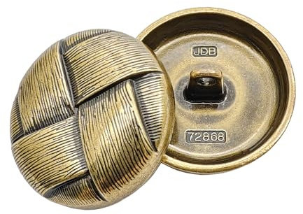 25mm/0.98 Alloys Deep Gold Round Buttons,Vintage Grid Style Buttons Fastener for DIY, Craft, Clothing Sewing Suit Cufflinks,Outerwear, Scrapbooking (6pcs)