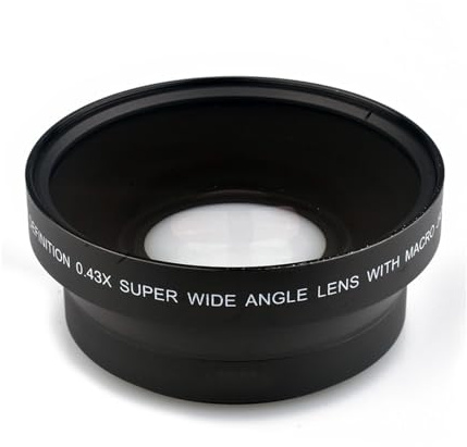 Objectif super grand angle 0,43x avec partie macro professionnelle 67 mm résistant à l'huile pour papillon fleurs shooti fisheye grand angle avec macro + capuchon avant et arrière