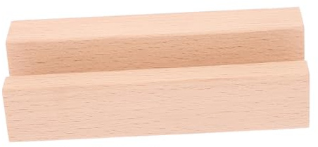WEKAMOS Socle en bois pour calendrier de table et support photo - Pied en bois naturel avec fente - Support multifonction pour calendrier, photos, cartes et notes - Présentoir décoratif de table