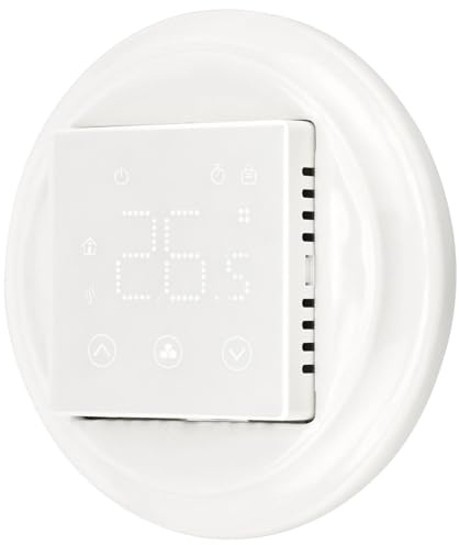 Unterputz Porzellan Retro Digitaler Raumthermostat mit externem Bodensensor, Serie PR1 weiß