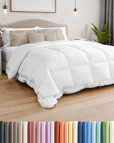 Twin Size, White Alternative Down Comforter - Warm, Lightweight & Breathable Hotel Quality Bedding Set for Men, Women, Kids and Teens - All Season Oversized Cooling Microfiber Duvet Insert Comforter