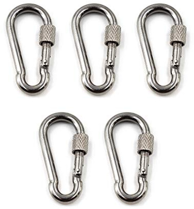 M5 3/40.6 cm 304 - Llavero de acero inoxidable 304 con cierre de tornillo para el hogar, camping al aire libre, senderismo, pesca, viajes, mochila (5 piezas)