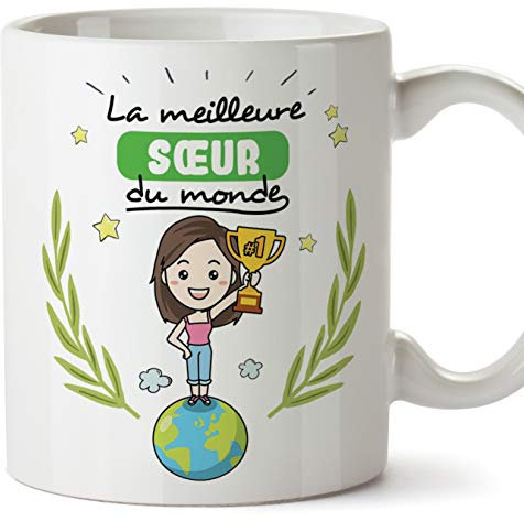 Mugffins Soeur Mug/Tasse - La Meilleure Sœur du Monde - Tasse Originale/Cadeau Anniversaire. Céramique 350 ML