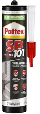 Pattex SP10,sigillante liquido sigilla e incolla multimateriale,sigillante polimerico in cartuccia, silicone per interni ed esterni, 1x280ml