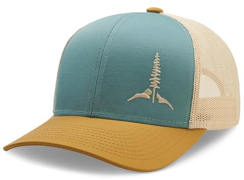 LARIX Light Blue Hat, Tamarack Mountain, No Sweat Liner, Trucker Hats for Men