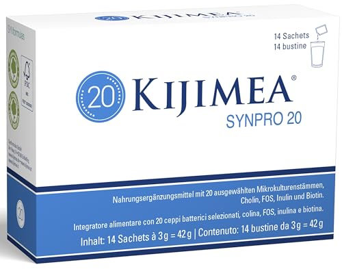 KIJIMEA® Synpro 20 – Zu jedem Antibiotikum – 20 synergistische Mikrokulturenstämme, Cholin und Biotin – glutenfrei – 14 Sachets