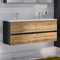 Waschtischunterschrank Luna 120cm mit Doppelwaschbecken und 4 Schubladen - graphit/quecksilber