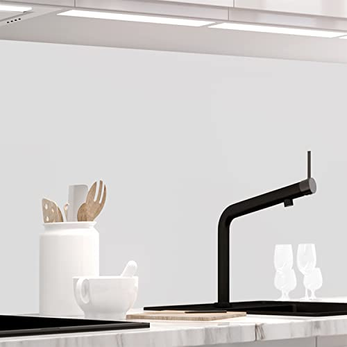 STICKERPROFIS Küchenrückwand Spritzschutz selbstklebend, GLANZ Optik, versteift, alle Untergründe, 1.8mm Rückwand für Küche, PURE WHITE (Premium) 60 x 80cm
