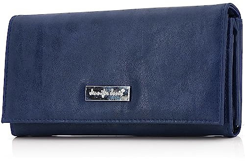 ekavale Portemonnaie Damen mit vielen Kartenfächer - Geldbörse Kunstleder - Geldbeutel für Frauen (Navy)