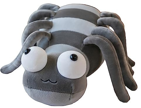 Kreative Plüsch Kuscheltier Spinnen Plüschtier Lustig Stofftier Plüschtier Tier Kissen Puppe Kinderspielzeug Geburtstagsgeschenk für Familie und Freunde (Grau,50cm)