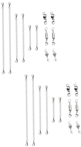 NUOBESTY 2sets DIY Magnetic Necklace Extension Chain Silver Environmental Buckle for Jewelry Making Easy to Use Necklace Fastening Tail Chain Accessories for Home and Store