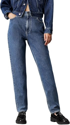Calvin Klein Donna Jeans Mom Jean Tapered Fit, Blu (Denim Medium), 32W/32L