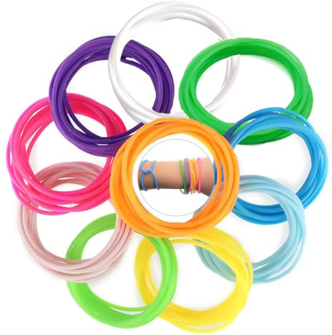 WKRTDY Pulseras de Gelatina de Silicona con Brillo en 10 Colores - Set de 30 - Estilo Años 80 para Fiestas de Disco, Navidad y Halloween para Adultos y Niños