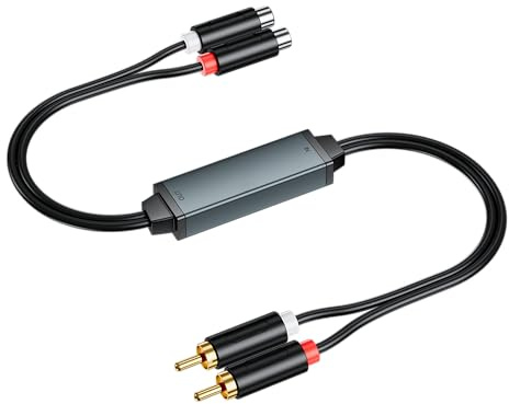 eppfun Stereo 2 Channel RCA Ground Loop Isolator Signal Noise Filter Suppressor Reducer Alternator for Car Audio Home Stereo