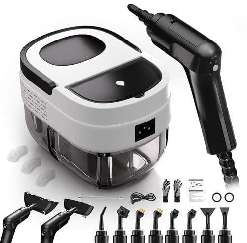 Dampfreiniger, 2500W Dampfgarer zum Reinigen, Dampfreiniger Handgerät für Zuhause, Auto-Detailing-Dampfreiniger mit Controller, Tragbare Dampfreinigungsmaschine für Fenster, Küche, Polster und Boden