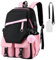 FSRONGXI Schule Rucksäcke Frauen, schwarze Schultasche für Teenager Mädchen, 15,6 Zoll Laptop Rucksack Casual Daypack Rucksack für Reise College Arbeit Studenten Buchtasche (Casual, Pink)