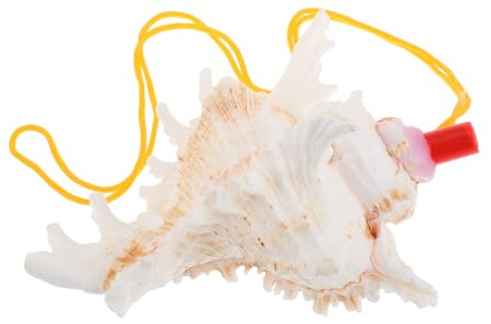 HANABASS Fischietto a Forma di Conchiglia Decorativo in Conch Naturale Suono Melodioso, Design Unico e Materiale Raffinato per Arredamento e Allenamento All'aperto