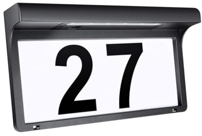 Gatuida Panneau Adresse Solaire Avec Éclairage Led Pour Numéro De Porte Applique Murale Solaire Pour Extérieur Lampe Led Pour Numéros De Maison