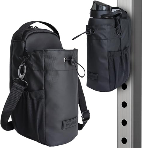 Baglück® Borsa sportiva magnetica con portabottiglie – borsa a spalla e a tracolla universale per donna e uomo, ideale per palestra, tempo libero e viaggi, Nero , taglia unica