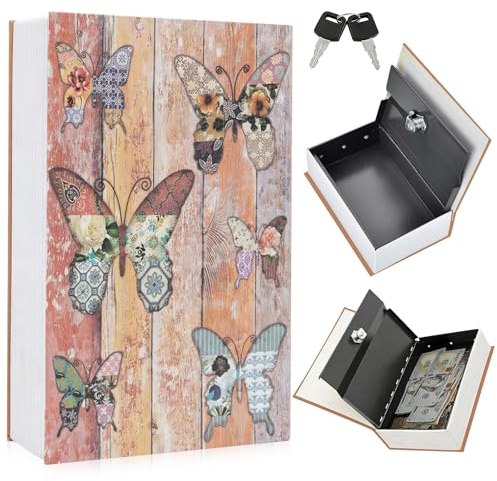 Euablfo Caja fuerte con cerradura de combinación, 18 x 11,5 x 5,5 cm, caja fuerte con llave para guardar dinero, caja fuerte para guardar joyas, documentos, objetos de valor