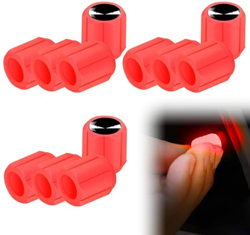 Androxeda Tapas De Válvulas Luminosas Para Coche, 12 Piezas Tapones De Válvulas De Neumáticos Fluorescentes Universales, Tapas De Vástago De Válvula De Neumático Para Coche Y Bicicleta
