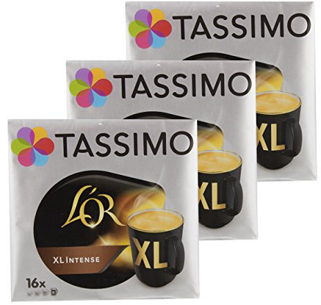 Tassimo L 'OR XL Intense, Café, Cápsulas, De café molido Brasa, 48 t de Discos